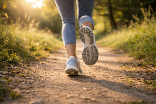 Woman running as an act of gratitude and closeness with God, letting joy loose